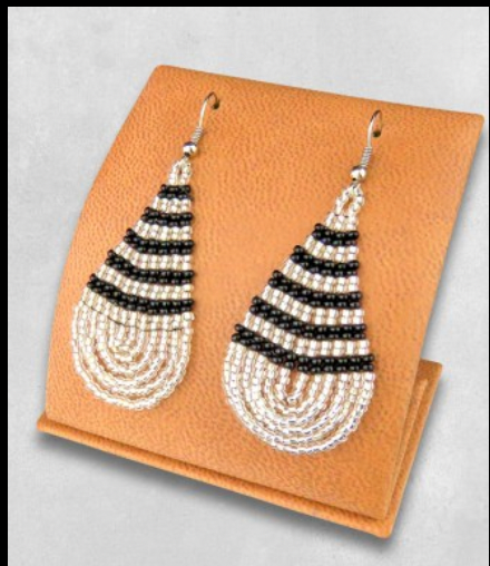 Hand Beaded Drop Earrings