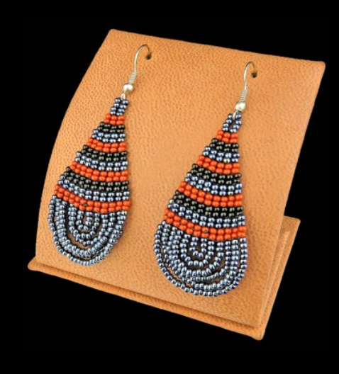 Hand Beaded Drop Earrings