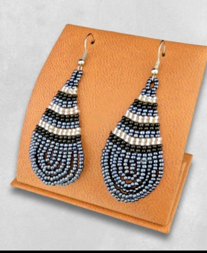 Hand Beaded Drop Earrings
