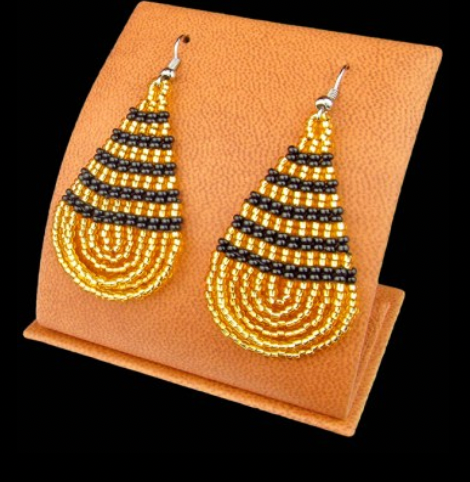 Hand Beaded Drop Earrings