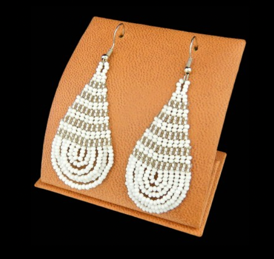 Hand Beaded Drop Earrings