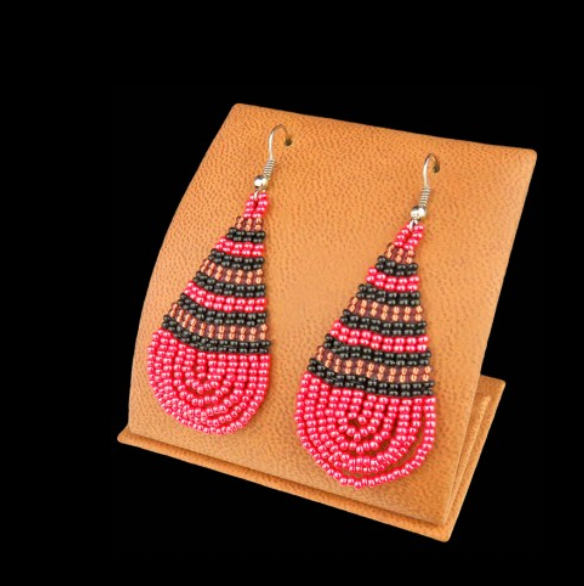 Hand Beaded Drop Earrings