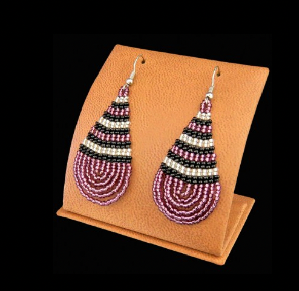 Hand Beaded Drop Earrings