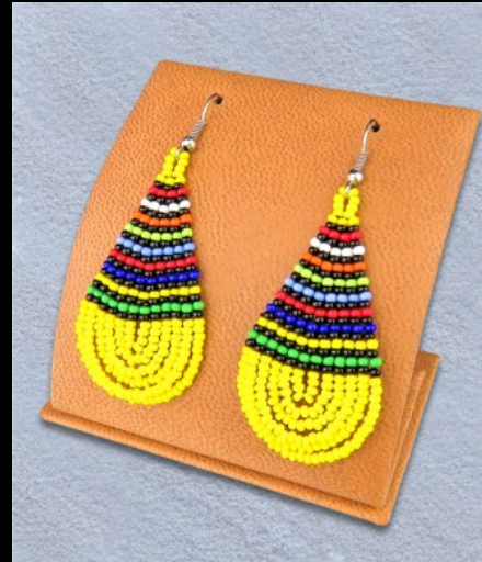 Hand Beaded Drop Earrings
