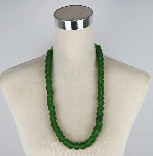 Recycled Glass Statement Necklace-Green