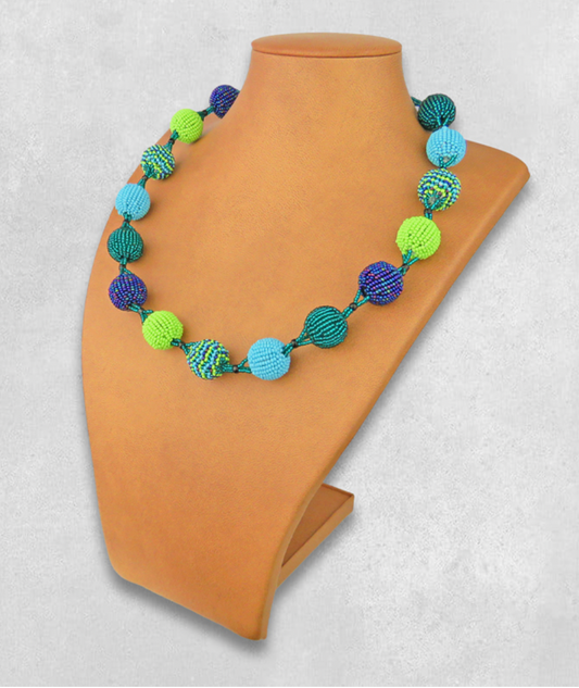Zulu Bobble Necklace- Green