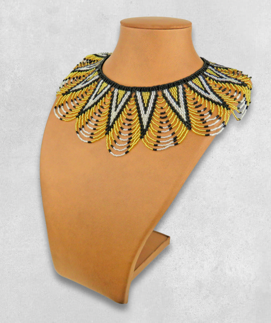 Zulu Princess Necklace- Gold Black Silver