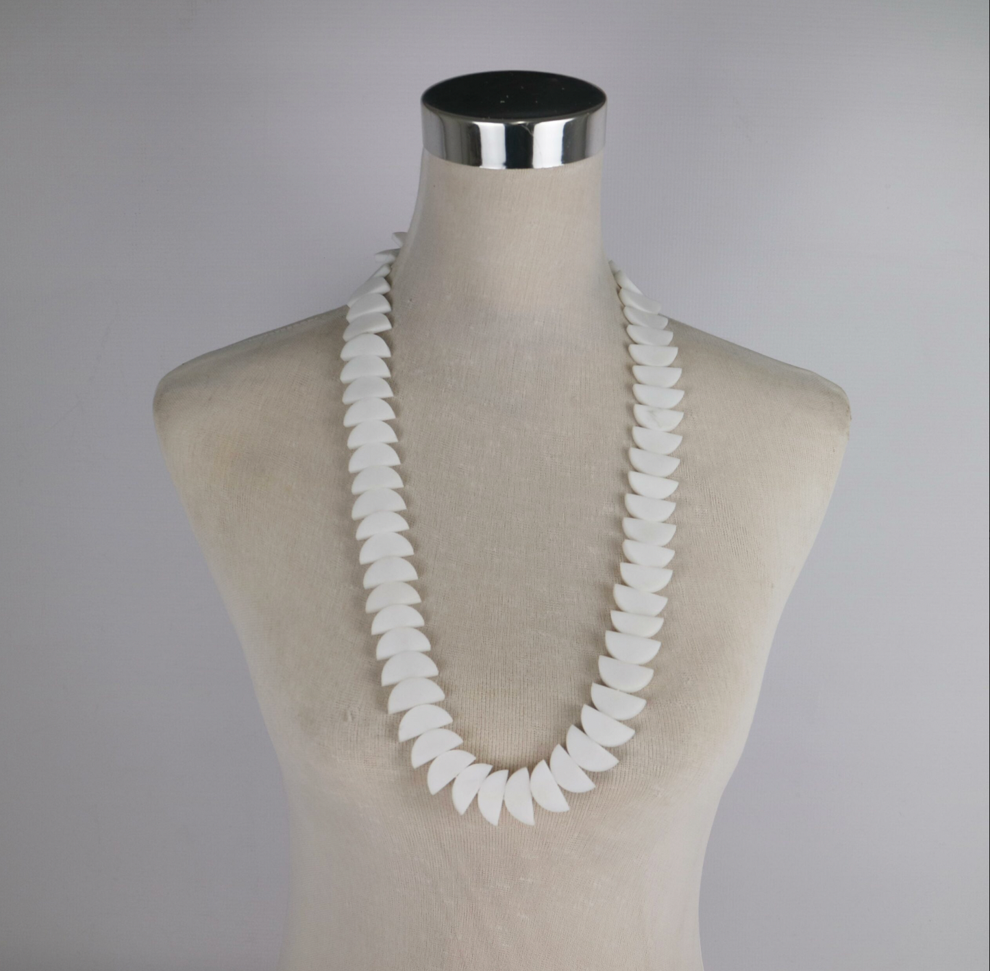 Resin Moon Necklace- White