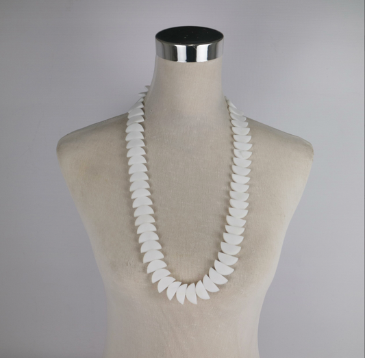 Resin Moon Necklace- White