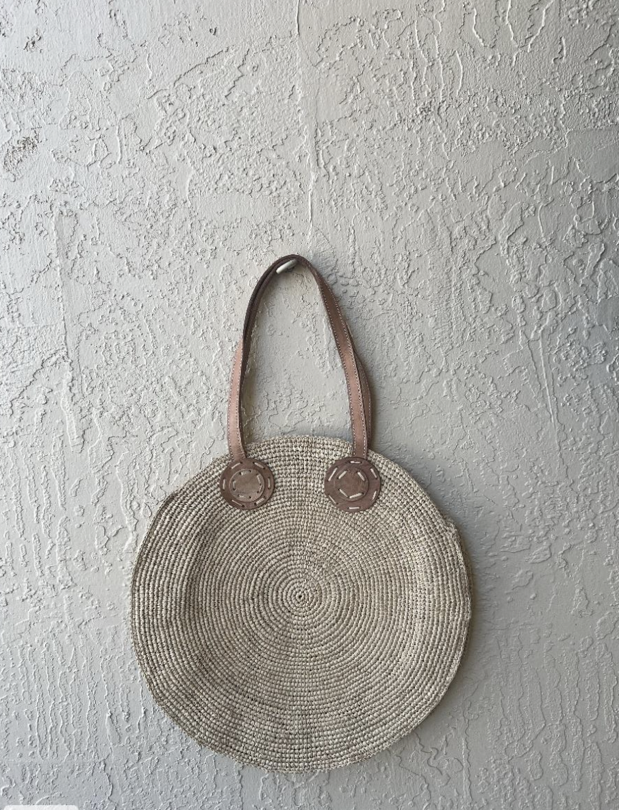XL Round Raffia Handbag