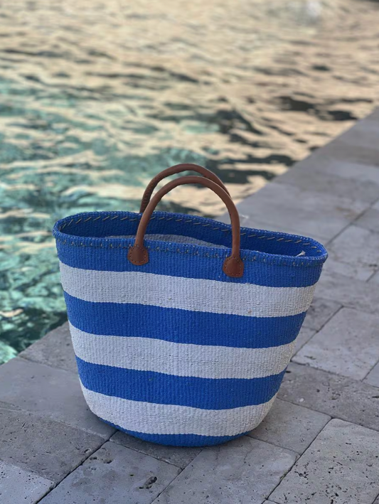 Modern Bolga Bag- Blue Stripe