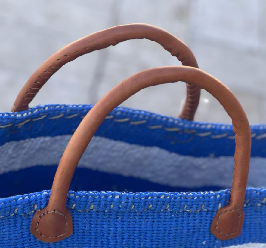 Modern Bolga Bag- Blue Stripe