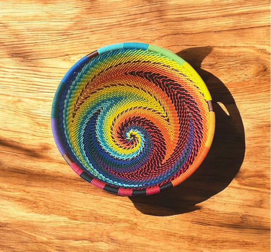 Small Rainbow Telephone Wire Bowl- 57