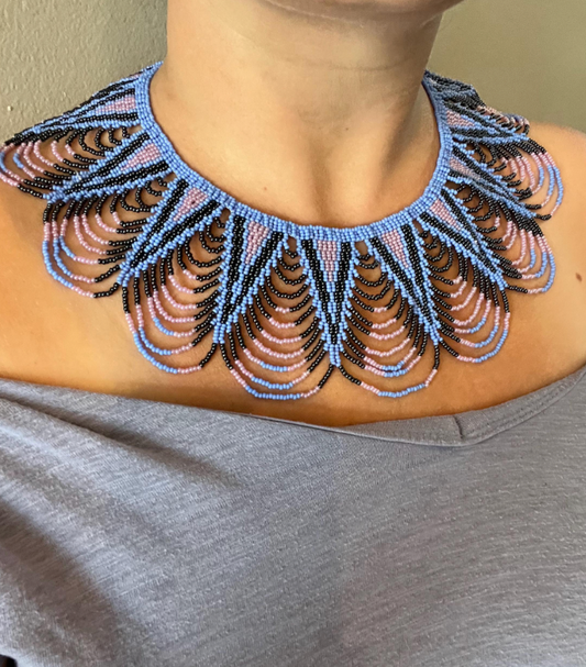 Zulu Beaded Spear Necklace - Purple