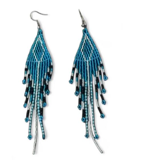 Zulu Lukimbi Beaded Earring - Blue and Silver