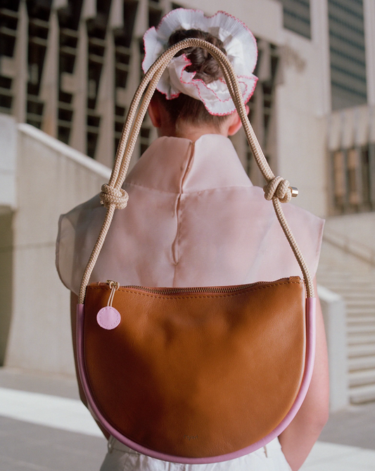 Selene Bag- Tan and Baby Pink