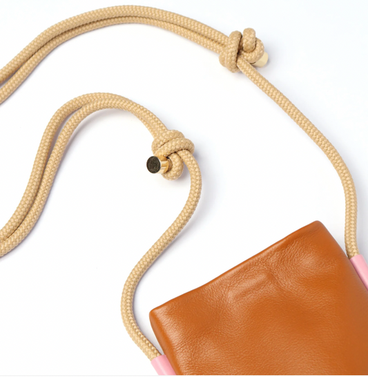 Sol Bag- Tan and Baby Pink