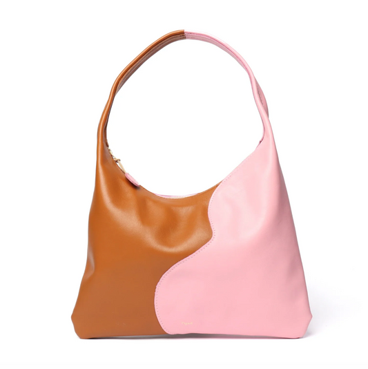 Libra Shoulder Bag- Tan and Baby Pink