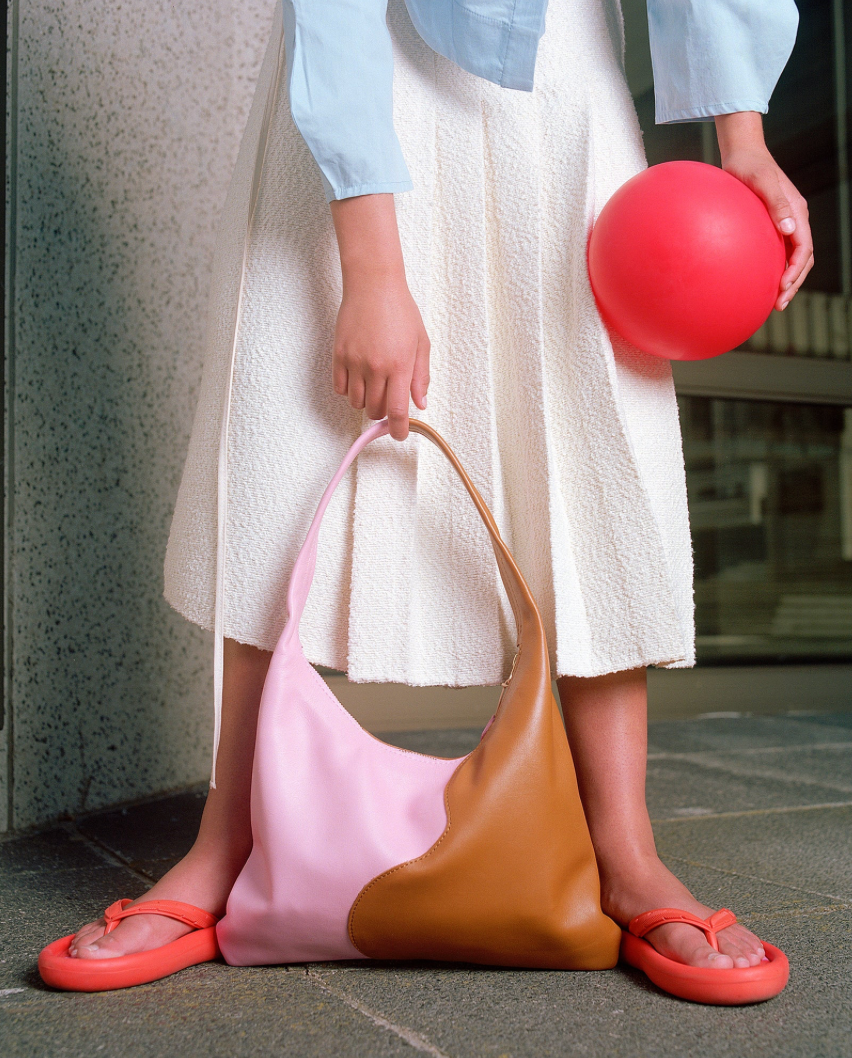 Libra Shoulder Bag- Tan and Baby Pink