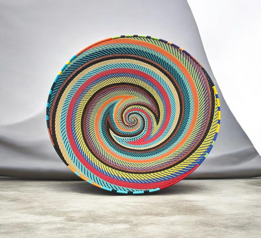 Large Telephone Wire Bowl- Vibrant Rainbow