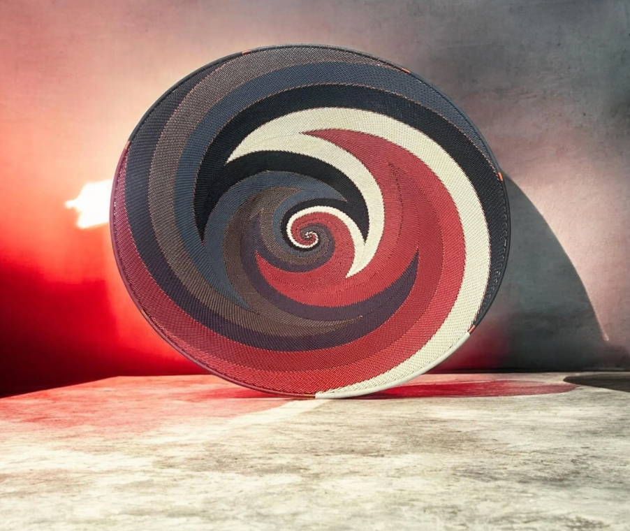 Large Telephone Wire Bowl- Modern Reds
