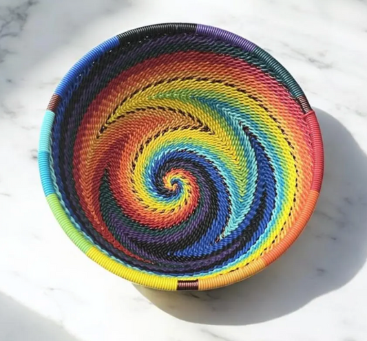 Small Rainbow Telephone Wire Bowl- Option 110