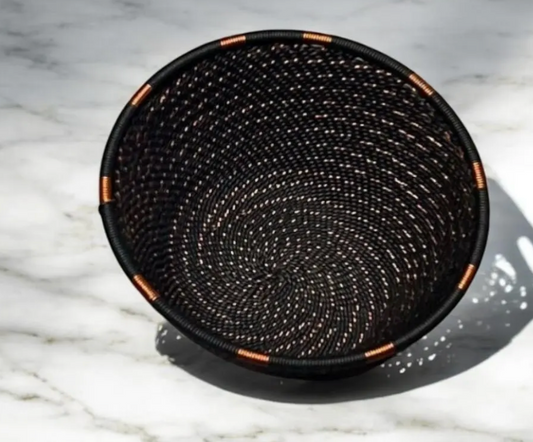 Small Telephone Wire Bowl - Black and Copper 37