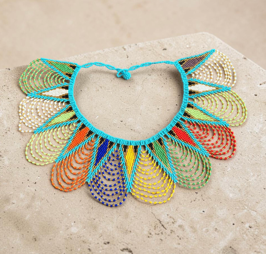 Zulu Princess Spear Necklace- Aqua