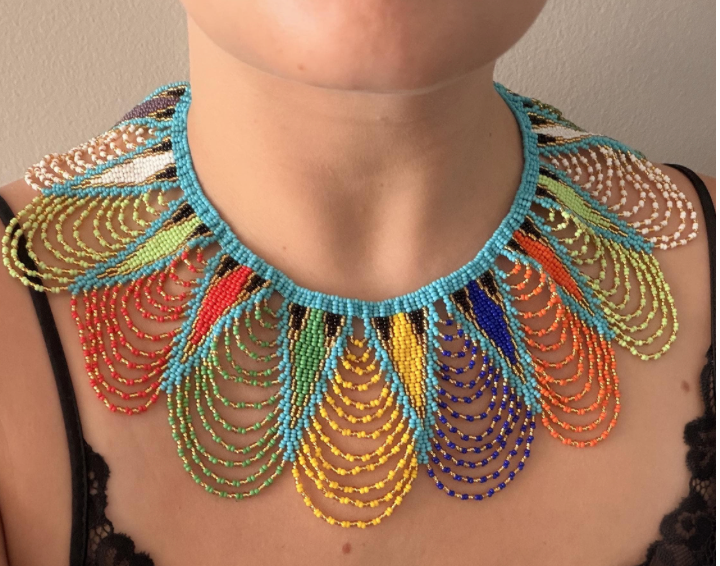 Zulu Princess Spear Necklace- Aqua