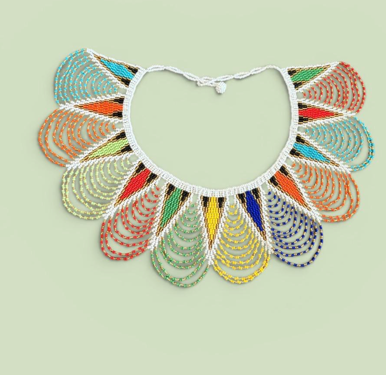 Zulu Princess Spear Necklace- White