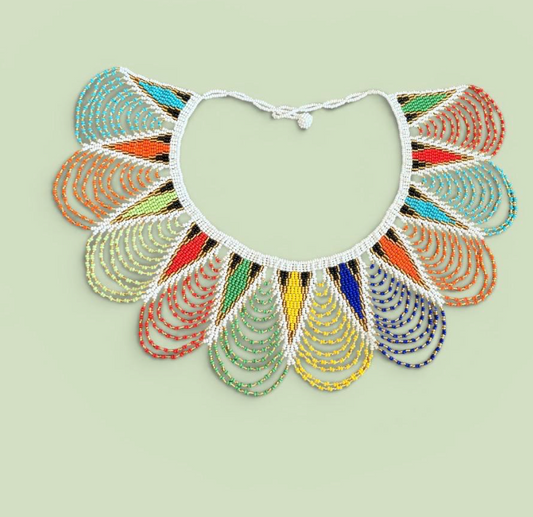 Zulu Princess Spear Necklace- White
