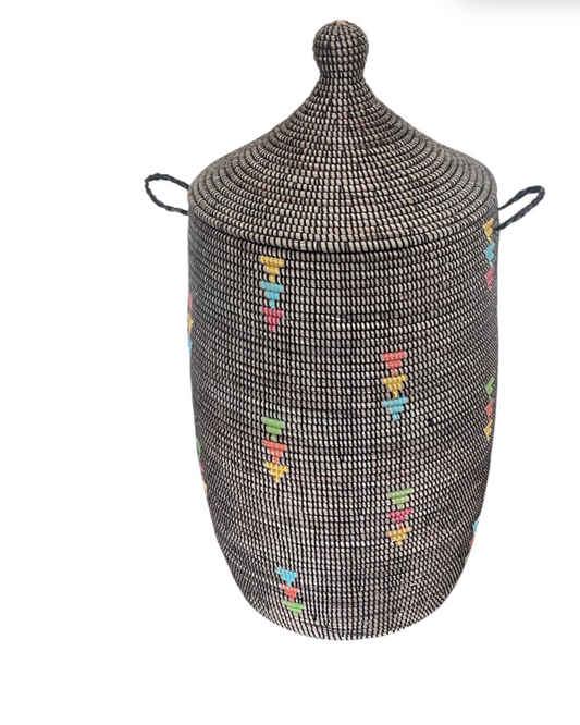 XL Black and Rainbow Triangle Basket