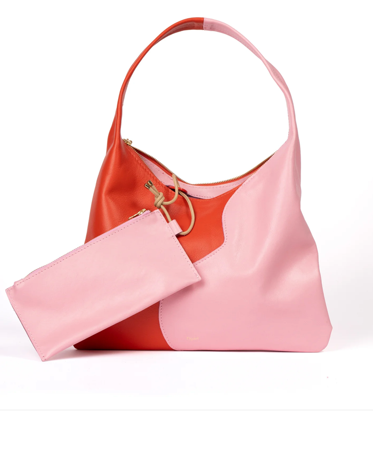 Libra Shoulder Bag- Lobster Orange and Candy Pink