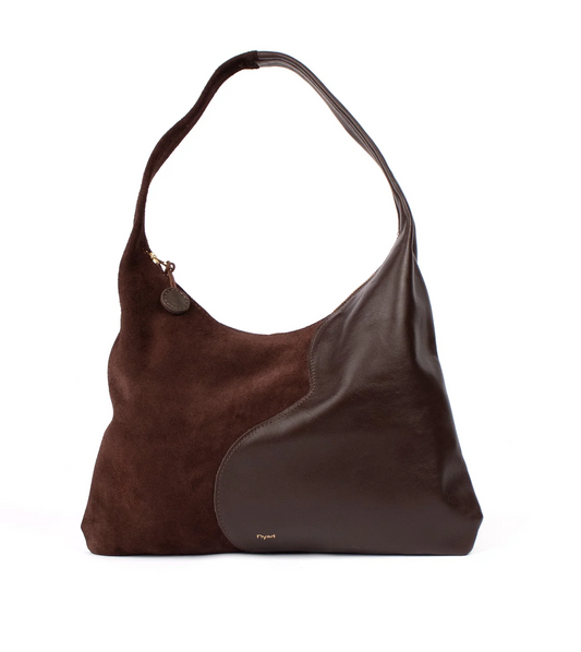 Libra Shoulder Bag- Chocolate Suede