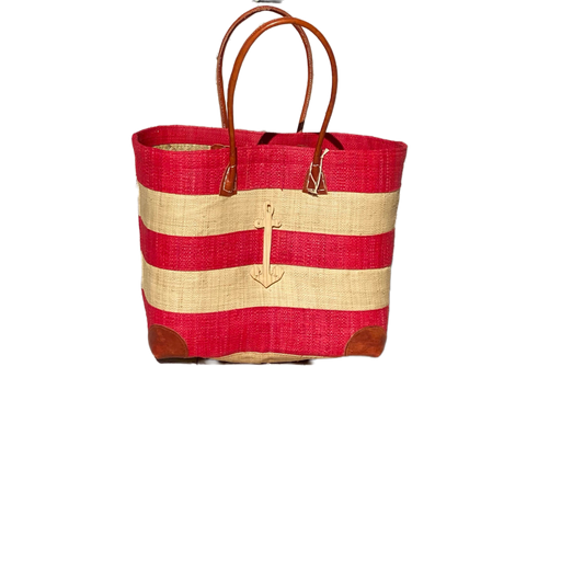 Anchor Striped Shopper Bags