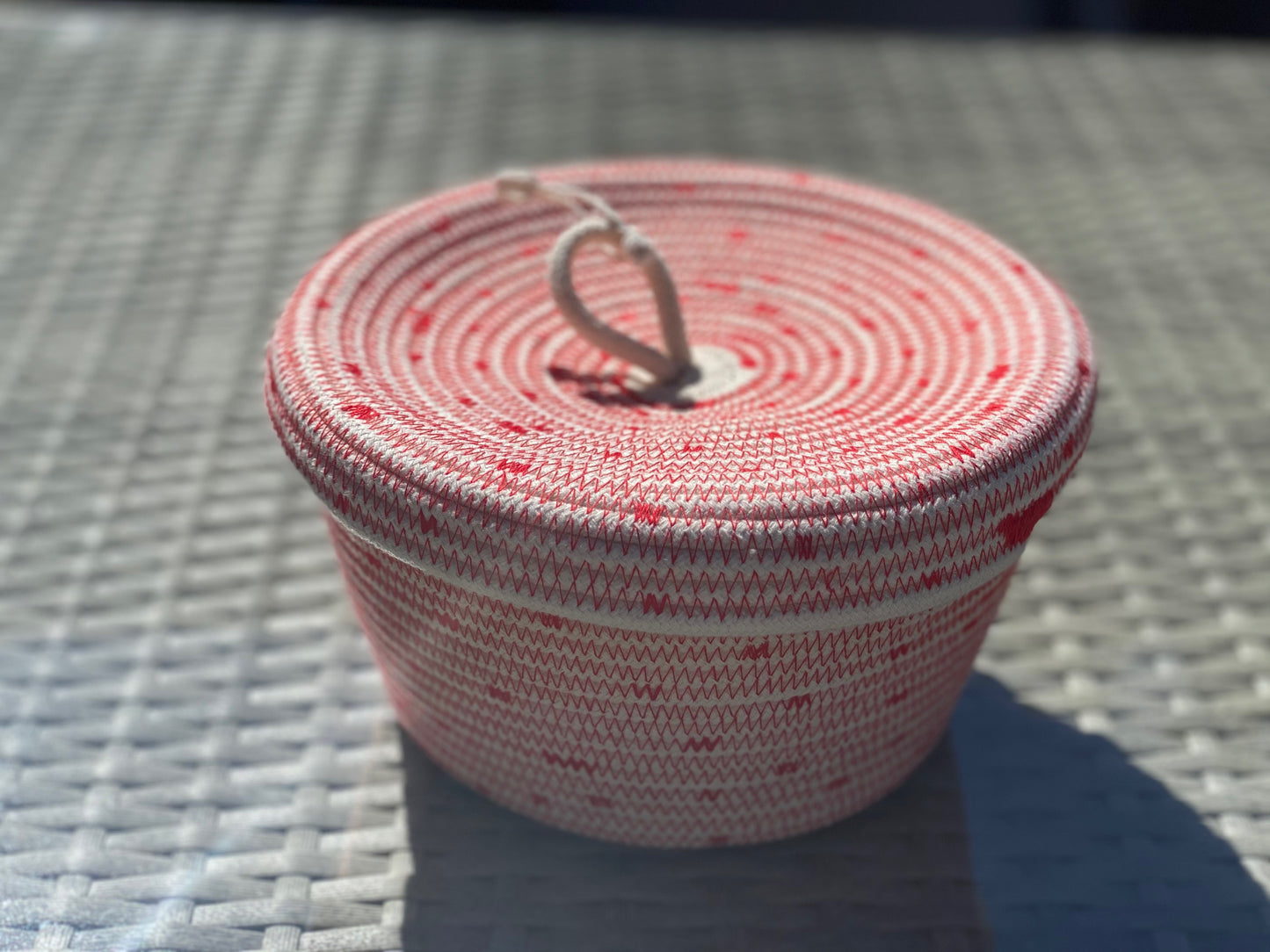 Cotton Rope Lidded Storage Baskets