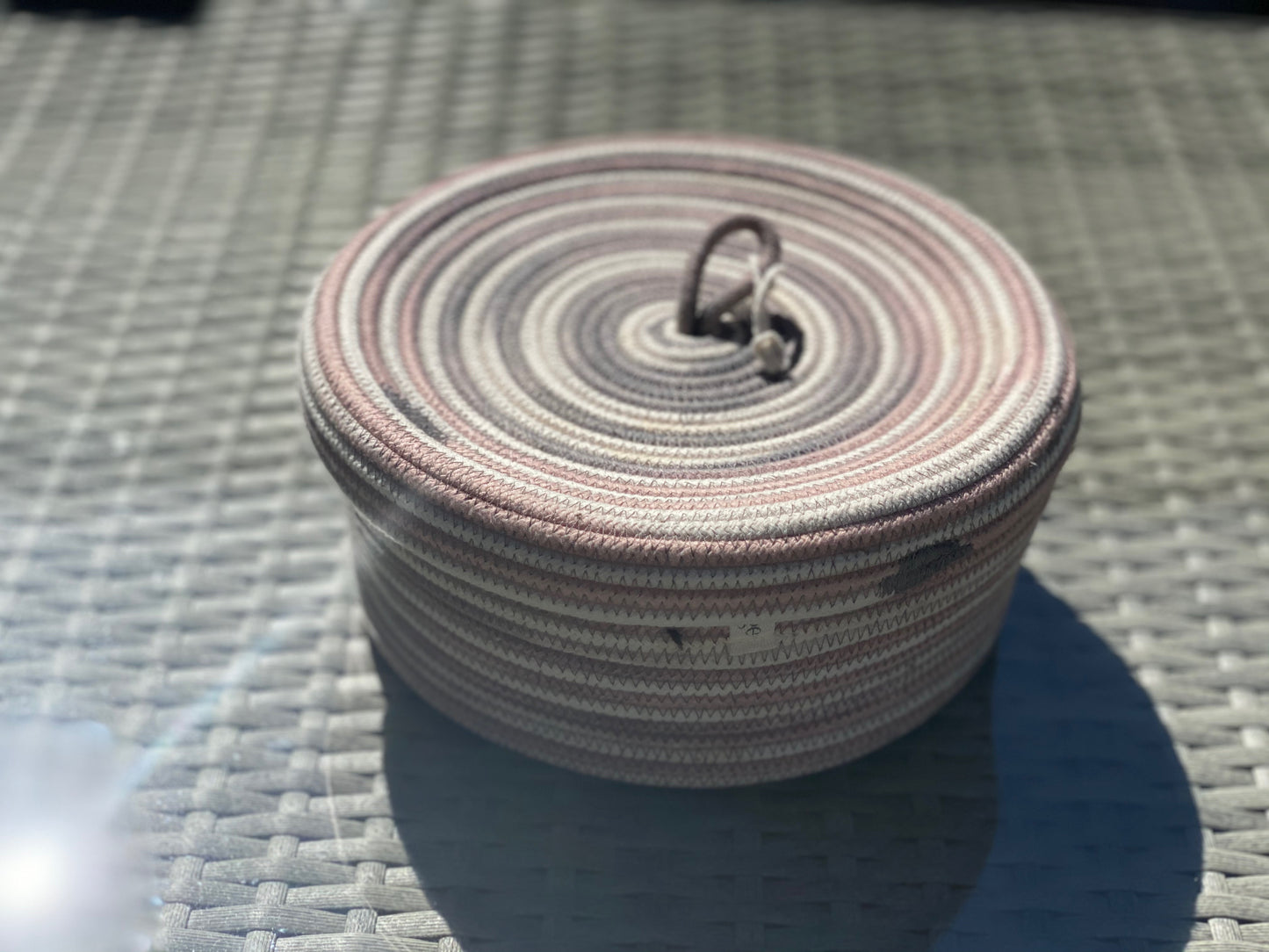 Cotton Rope Lidded Storage Baskets