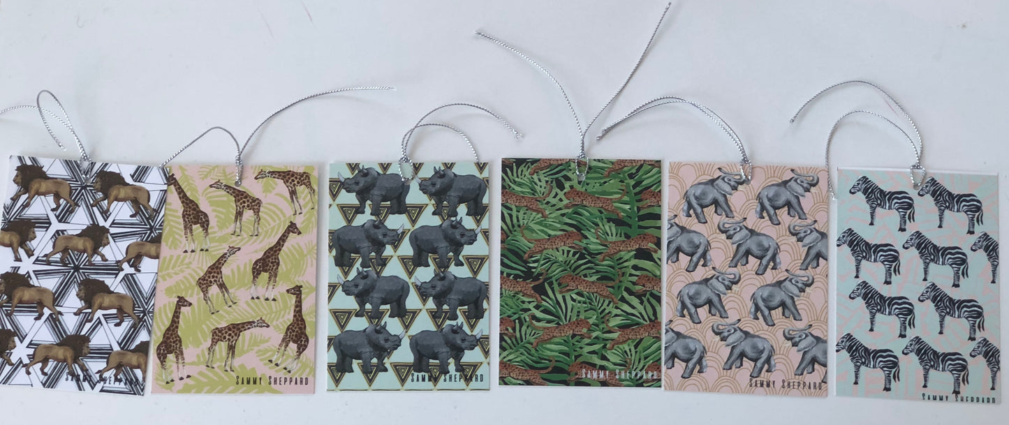 Illustrated Animal Safari Chic Gift Tags Sets