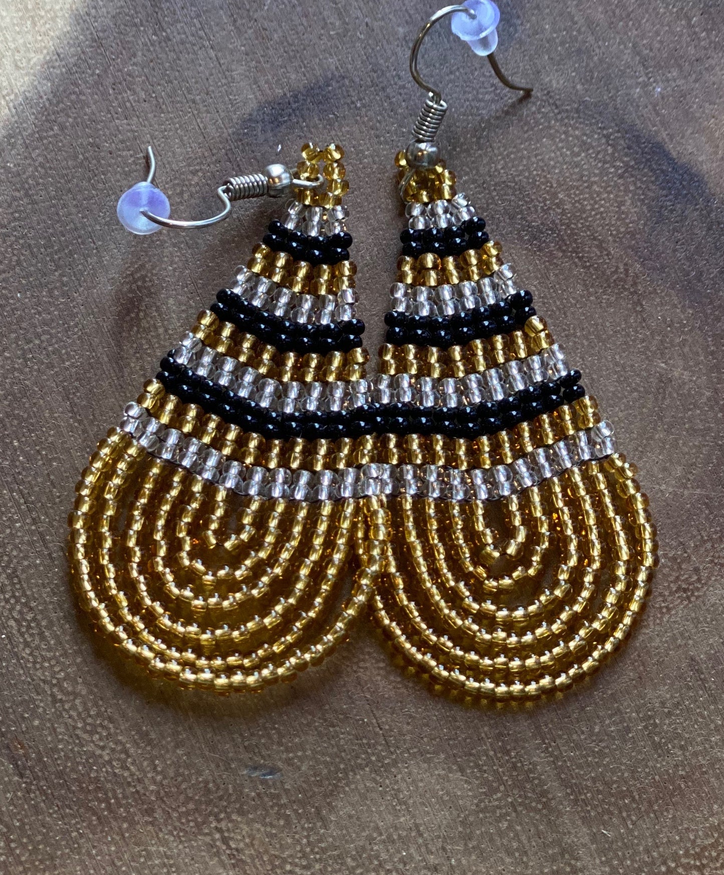 Hand Beaded Drop Earrings