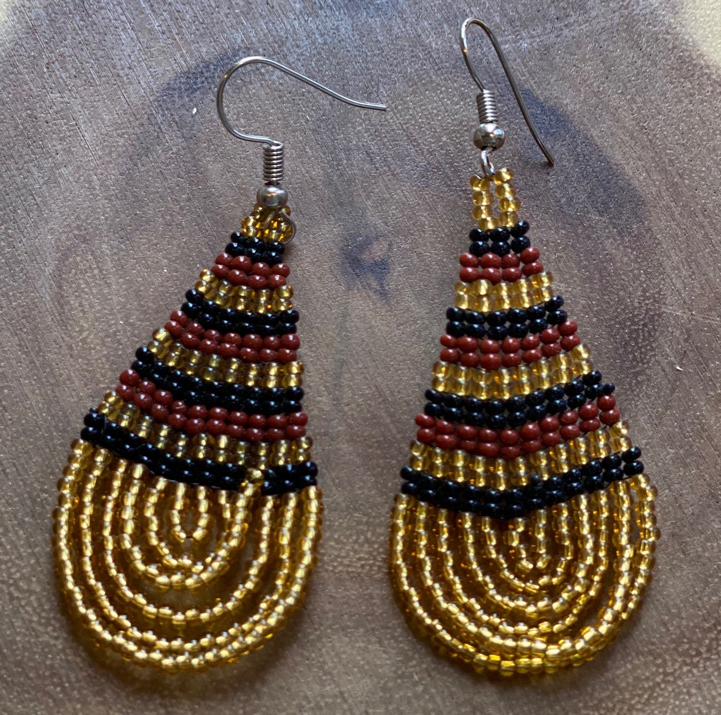 Hand Beaded Drop Earrings