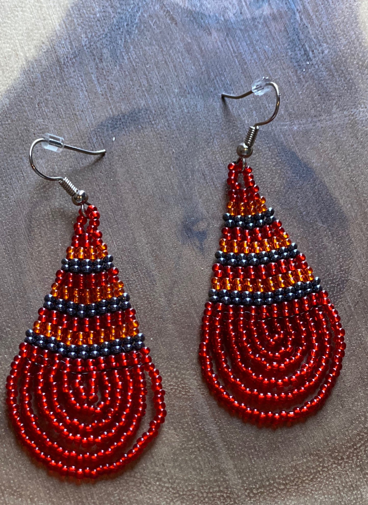 Hand Beaded Drop Earrings