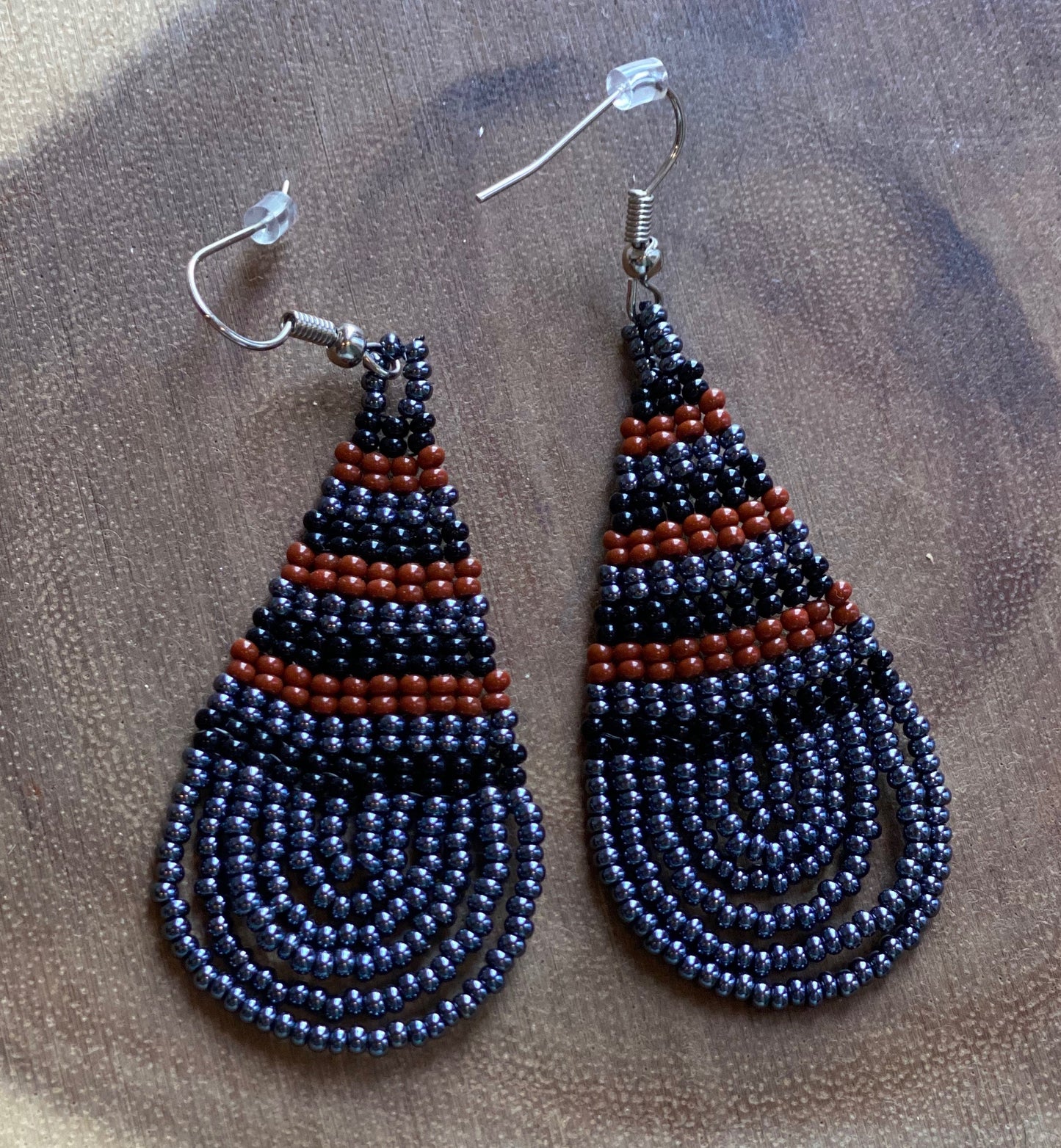 Hand Beaded Drop Earrings