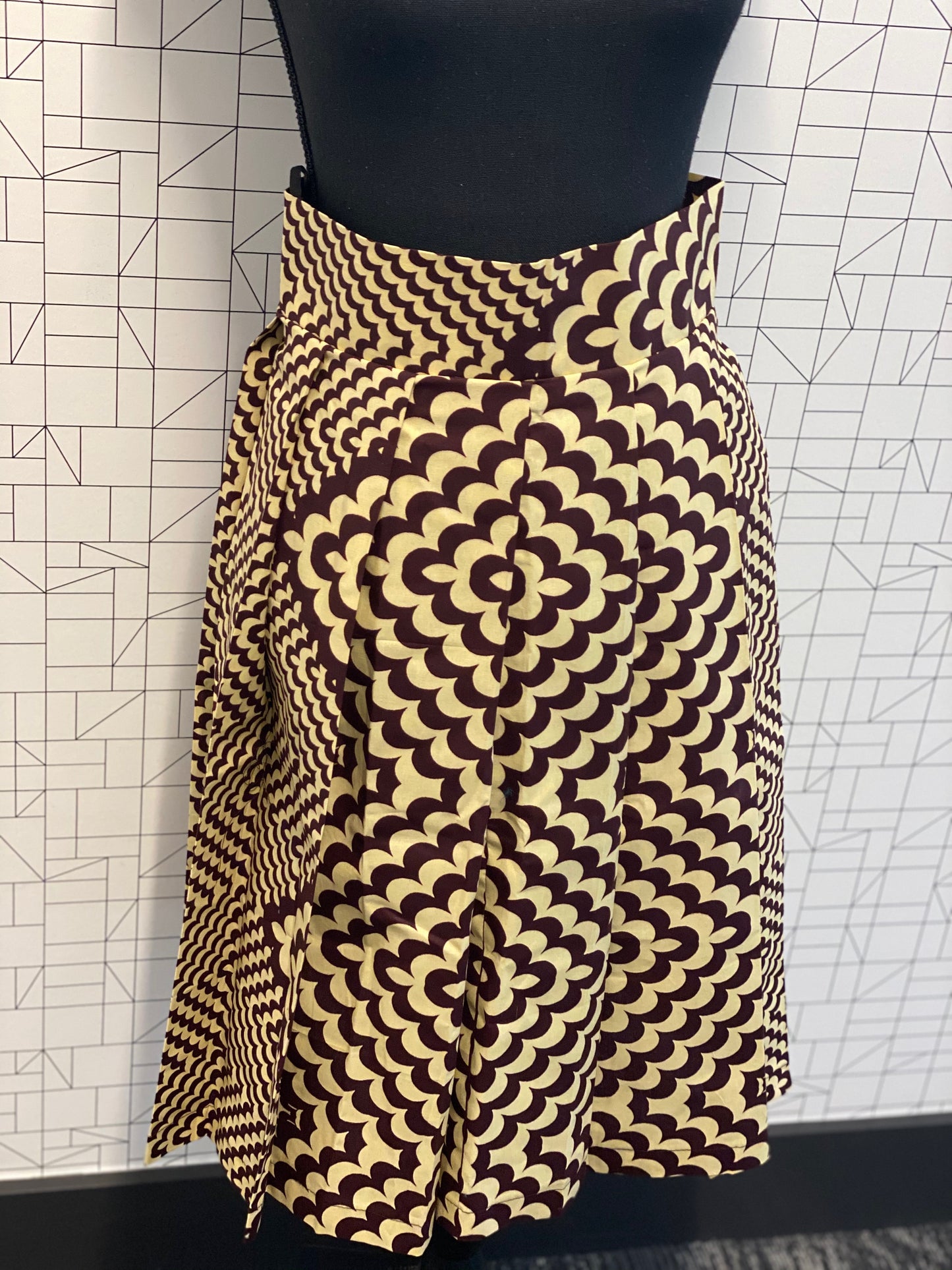 Wax Print High Waisted Skirts