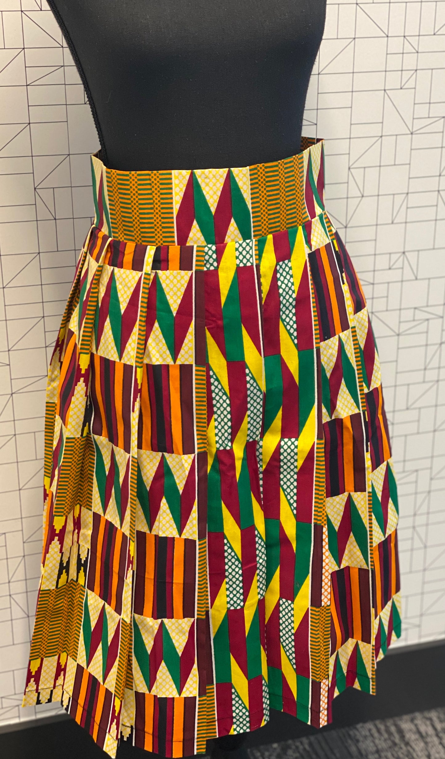 Wax Print High Waisted Skirts