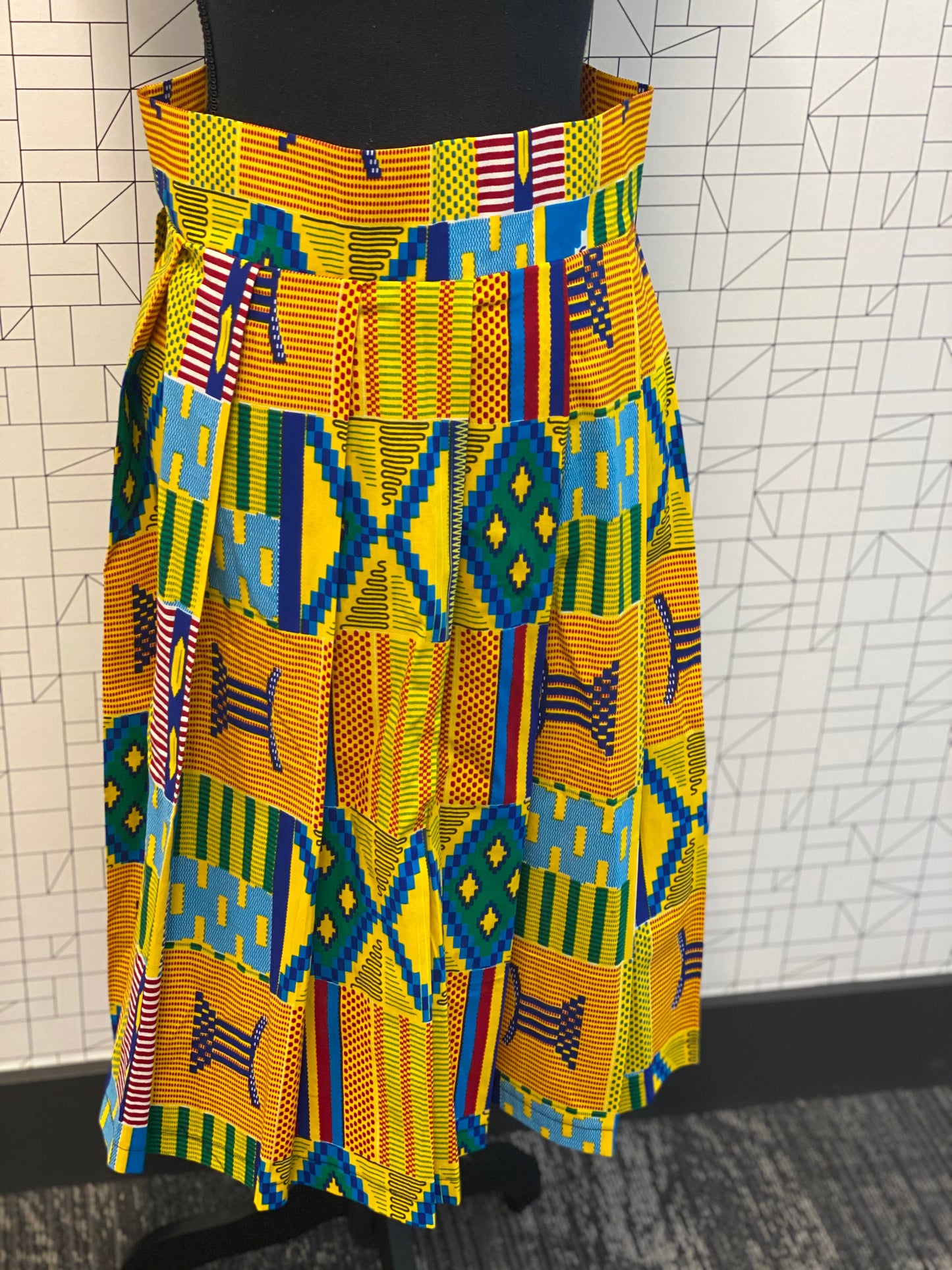 Wax Print High Waisted Skirts