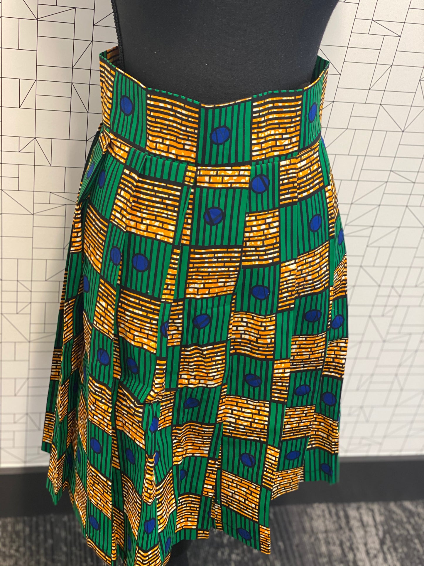 Wax Print High Waisted Skirts