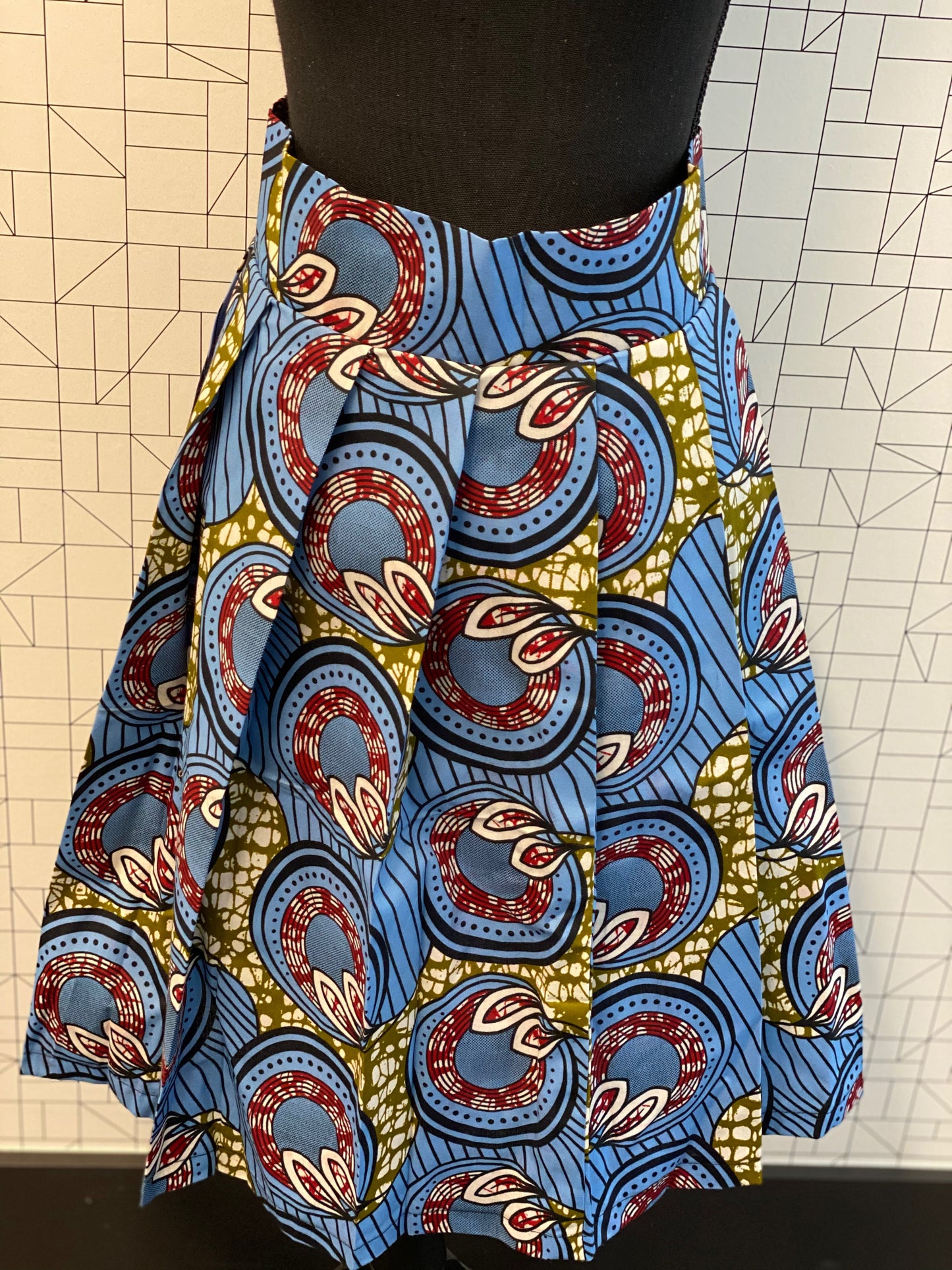 Wax Print High Waisted Skirts