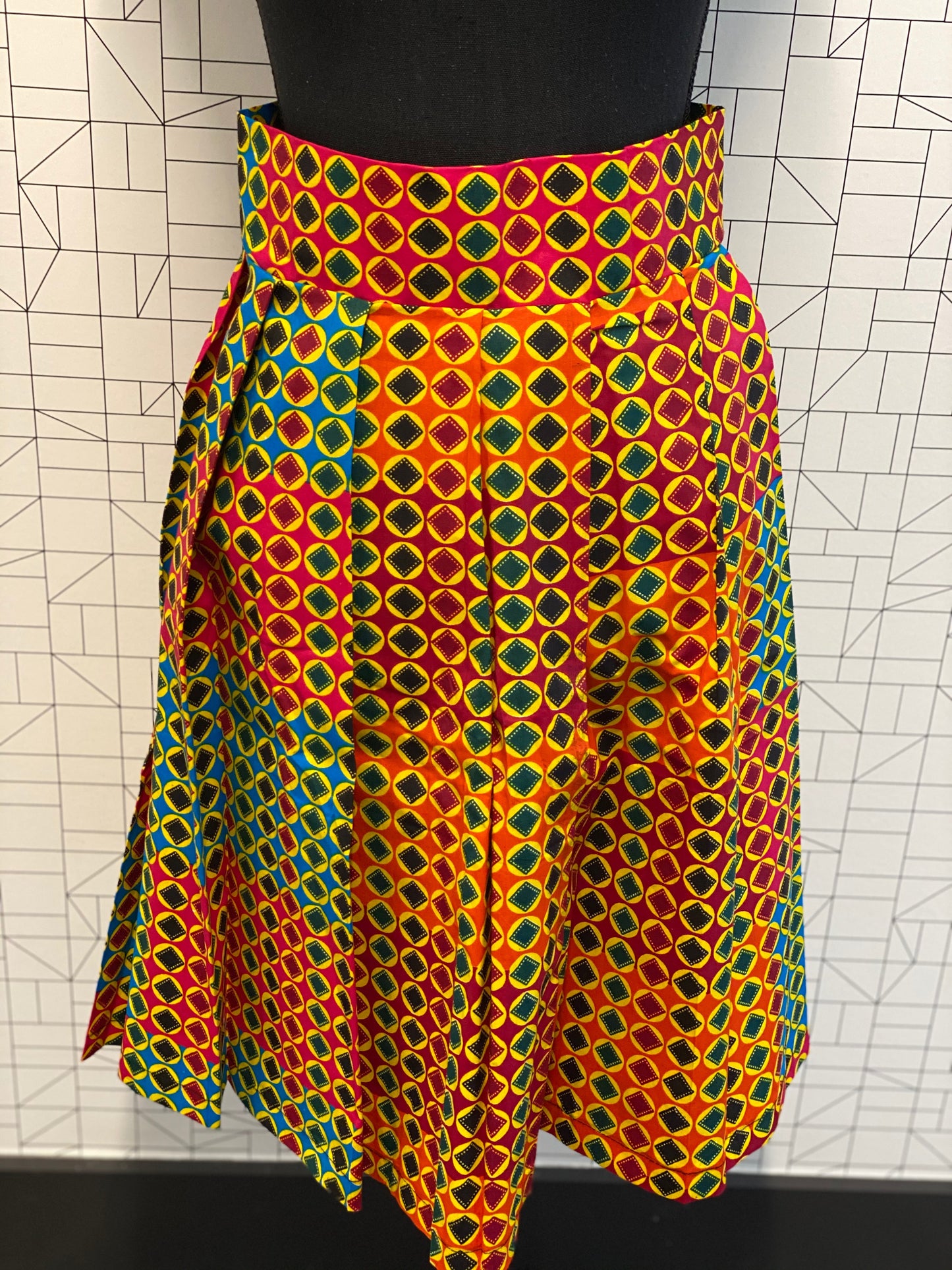 Wax Print High Waisted Skirts