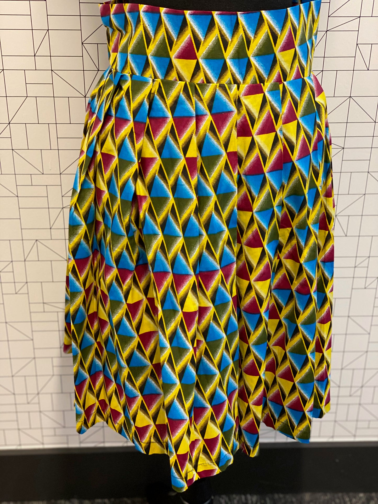 Wax Print High Waisted Skirts