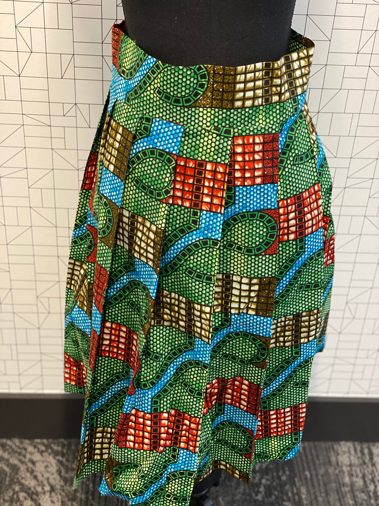 Wax Print High Waisted Skirts